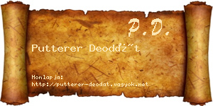 Putterer Deodát névjegykártya